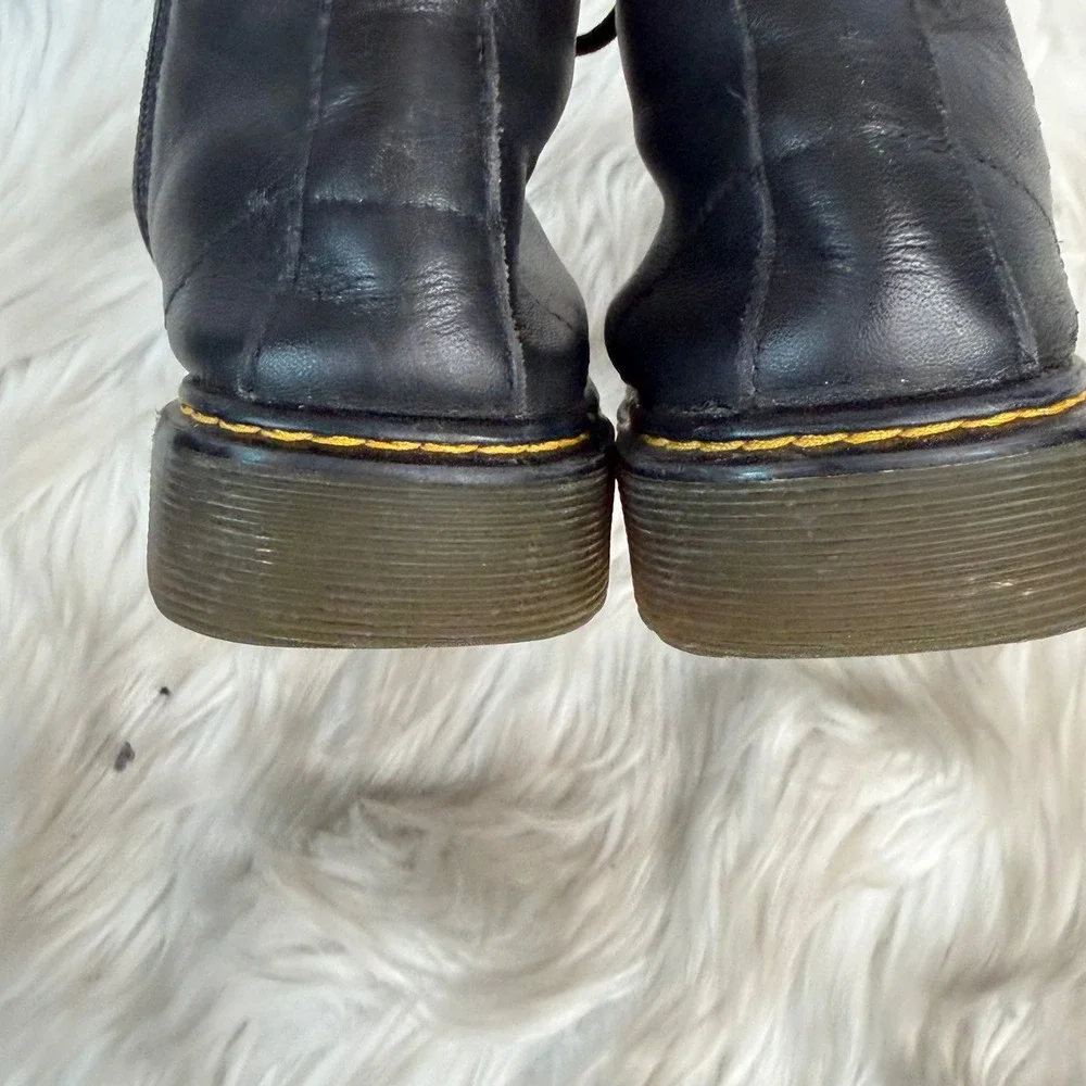 Dr. Martens 1460 J Black Leather Side Zip Combat Boots Size US 5L 4M